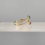 Yellow Silver Geometric Ring 119