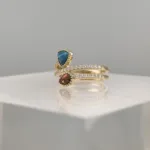 Yellow Silver Geometric Ring 119