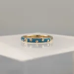 Silver band with stars ring 124