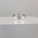 Silver Green Flowers Band Ring 142