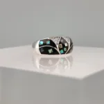Silver White Triangles Band Ring 160