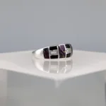 Silver Purple Geometric Band Ring 129