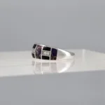 Silver Purple Geometric Band Ring 129