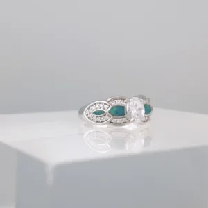 Silver 4 Turquoise Links Ring 146