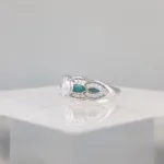 Silver 4 Turquoise Links Ring 146