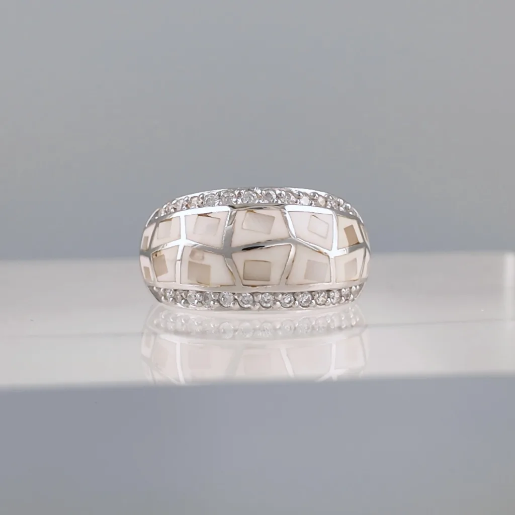 Silver White Band Ring 130