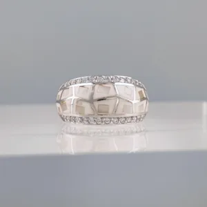 Silver White Band Ring 130