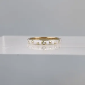 Yellow Silver White w/star Band Ring 140