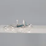 Silver baby blue drops trio Ring 121