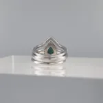 Silver baby blue drops trio Ring 121