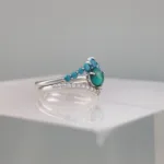 Silver Turquoise Ball Doble Ring 145