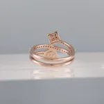 Rose Silver Geometric Ring 118