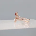 Rose Silver Geometric Ring 118