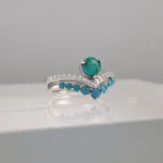 Silver Turquoise Ball Doble Ring 145