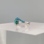 Silver Turquoise Ball Doble Ring 145