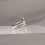Silver Robert Flower Ring with b/w cz