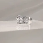 Silver Ring 6cz Between 2 lines 102