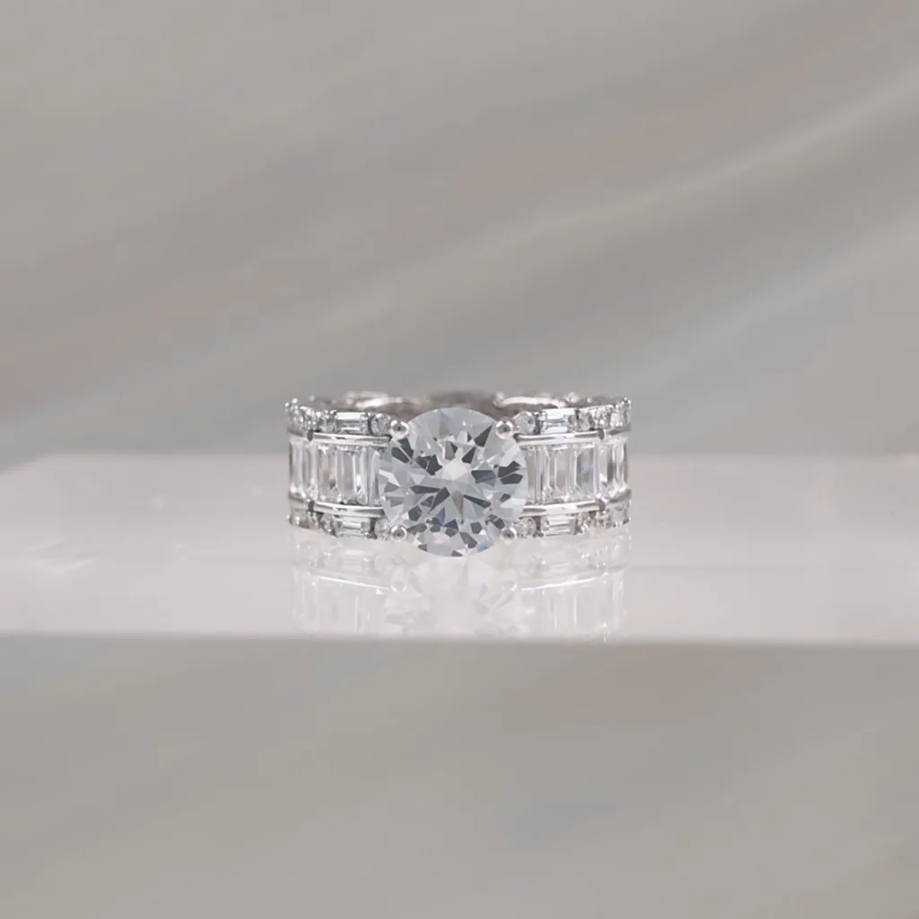 Silver Ring w/octagonal stone 106