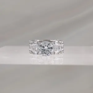 Silver Ring w/octagonal stone 106
