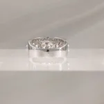 Silver Ring 6cz Between 2 lines 102
