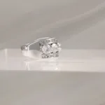 Silver Ring 6cz Between 2 lines 102