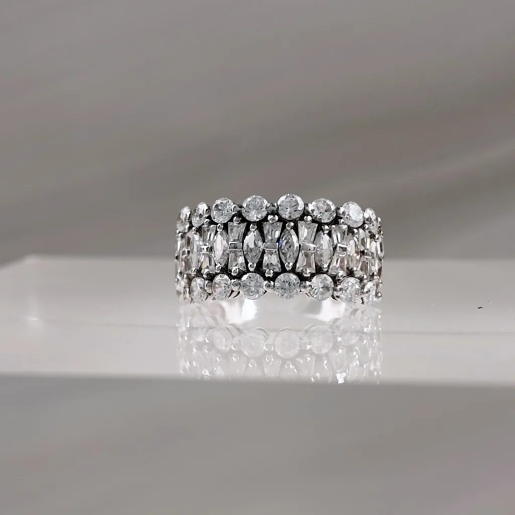 Silver Geometric Ring 117