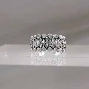 Silver Geometric Ring 117
