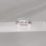 Silver Ring 3 square stones 108