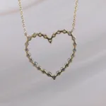 14K HEART BLUE SAP W/DI – 046