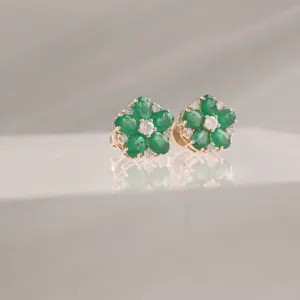 14K FLOWER EMERALS W/DI – 139