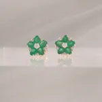 14K FLOWER EMERALS W/DI – 139
