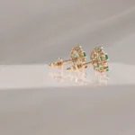 14K FLOWER EMERALS W/DI – 139