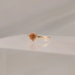 14K HEART CITRIN W/DI – 303