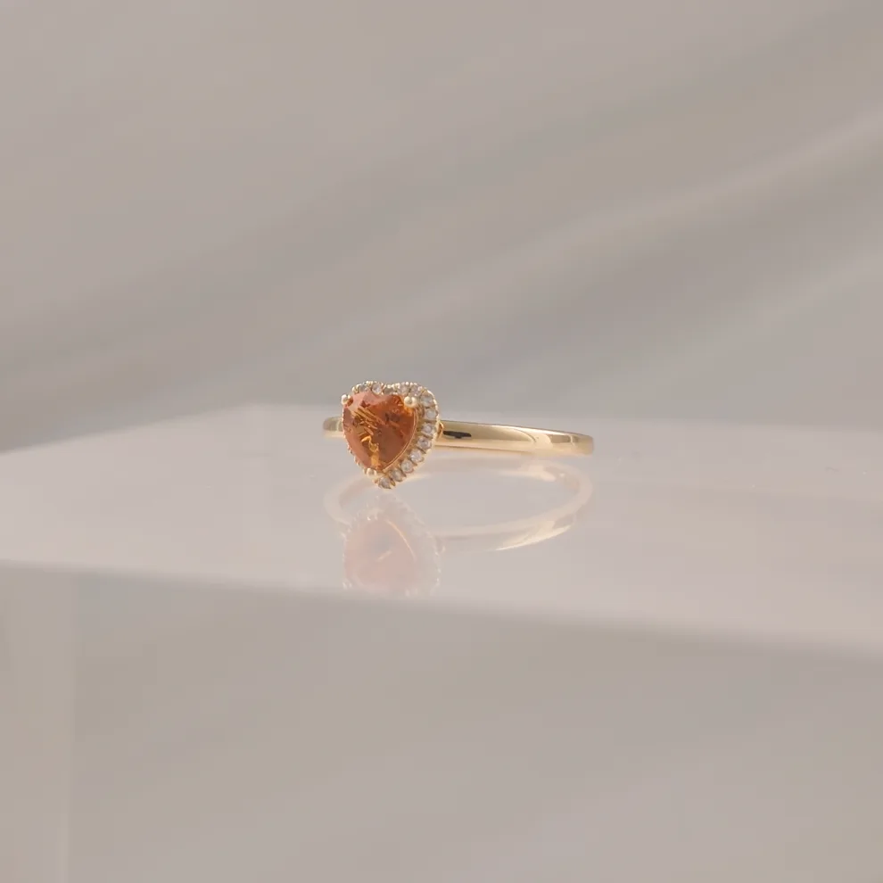 14K HEART CITRIN W/DI – 303