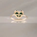 14K HEART MALACHITE W/DI – 296