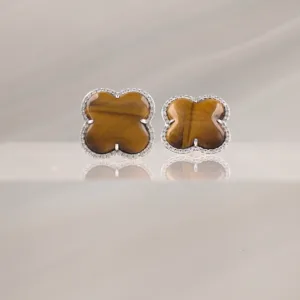 14K EYE OF TIGER CLOVER W/DI – 153