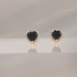 14K HEART BLACK SAPHIRE W/DI – 141