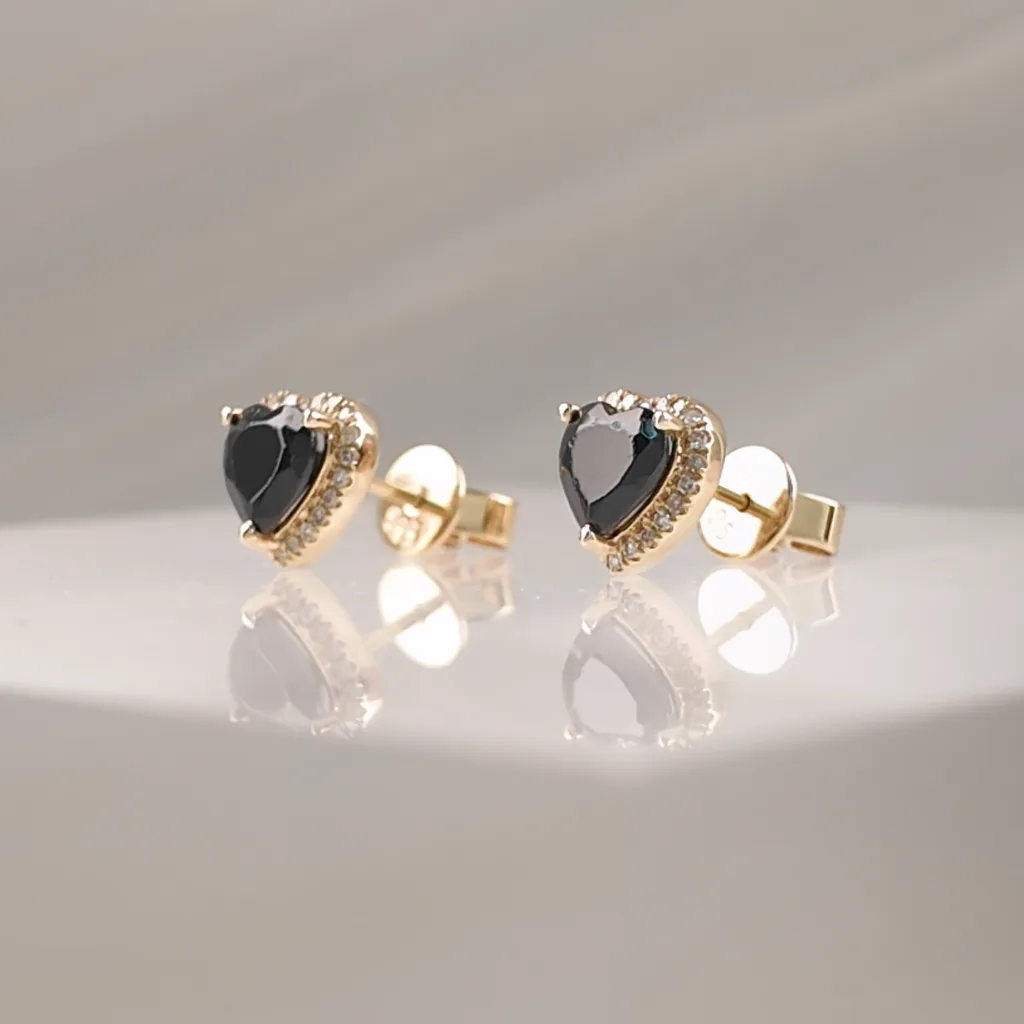 14K HEART BLACK SAPHIRE W/DI – 141