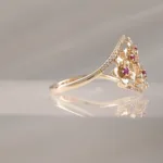 14K FLOWER W/RUBYS/DIAMONDS – 767