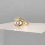 Yellow Silver Eye Trio Ring 126