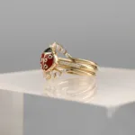 Yellow Silver LadyBug Trio Ring 162