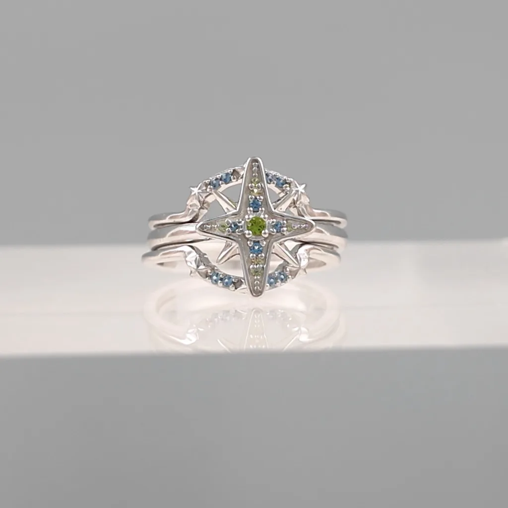 Silver Star Trio Ring 141
