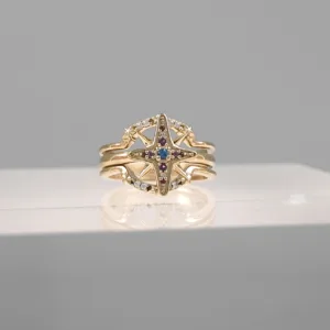Yellow Silver Star Trio Ring 169