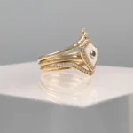 Yellow Silver Shield Trio Ring 134