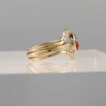 Yellow Silver LadyBug Trio Ring 162