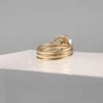 Yellow Silver Star Trio Ring 169