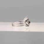 Silver Black Eye Trio Ring 131