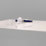 Silver Blue Line Ring 138