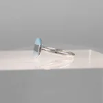 Silver Hexagonal Blue Lines Ring 150
