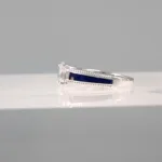 Silver Blue Line Ring 138